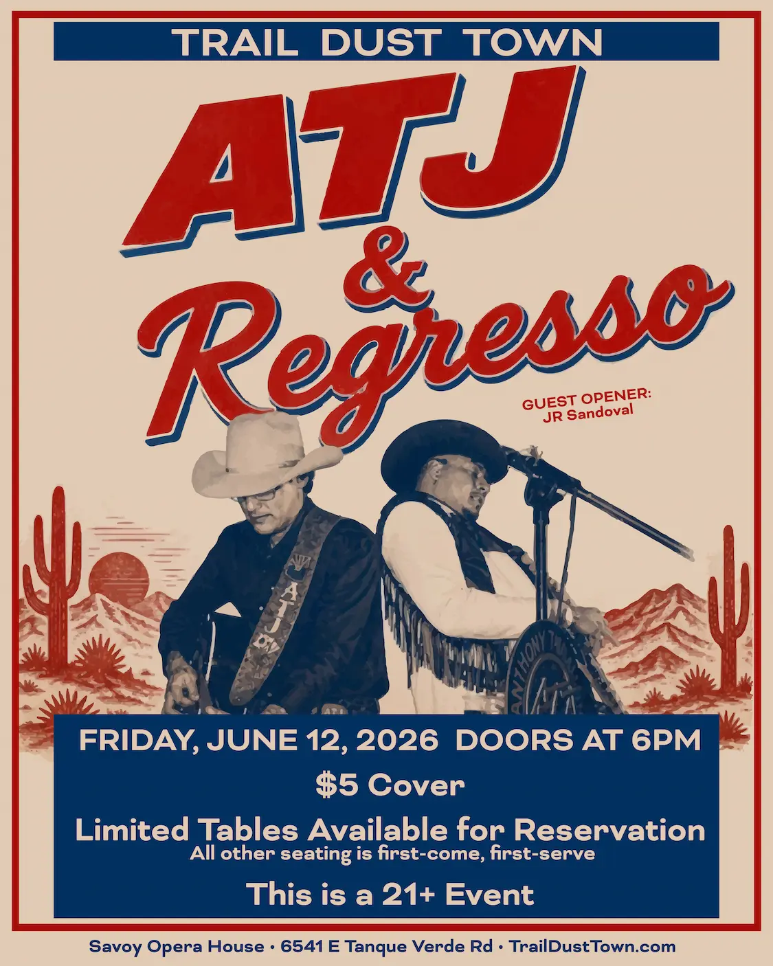 Trail Dust Town flyer for 90s Country Night