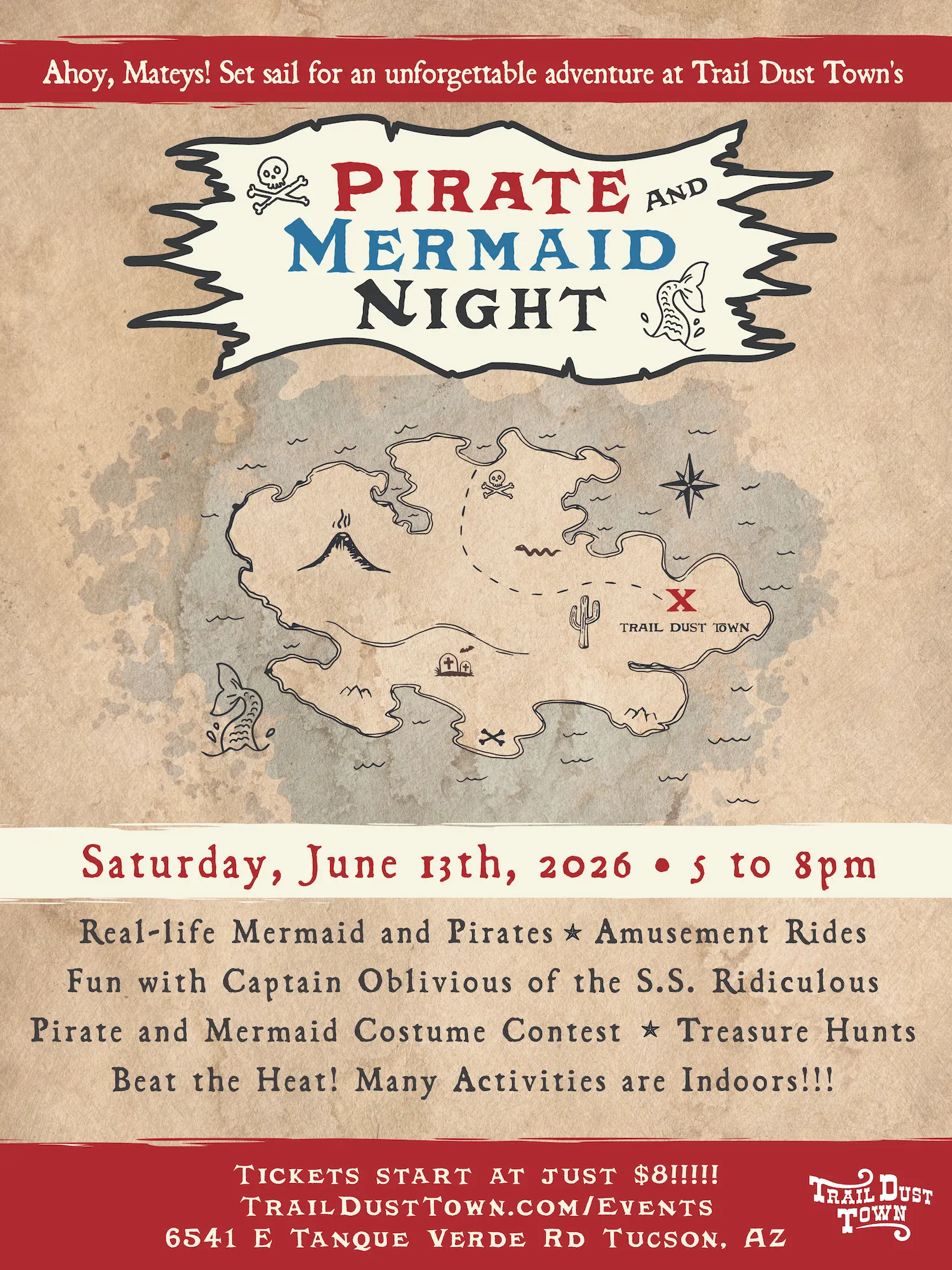 Trail Dust Town flyer for 90s Country Night
